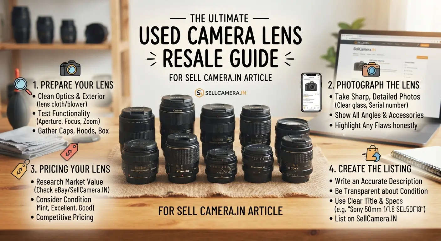 Used Camera Lens Resale Guide Logo
